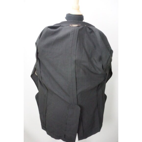 Paul Stuart Stuart II Dark Gray 100% Wool 2 Pc Suit Jacket Pants 42 semi long - Picture 7 of 12